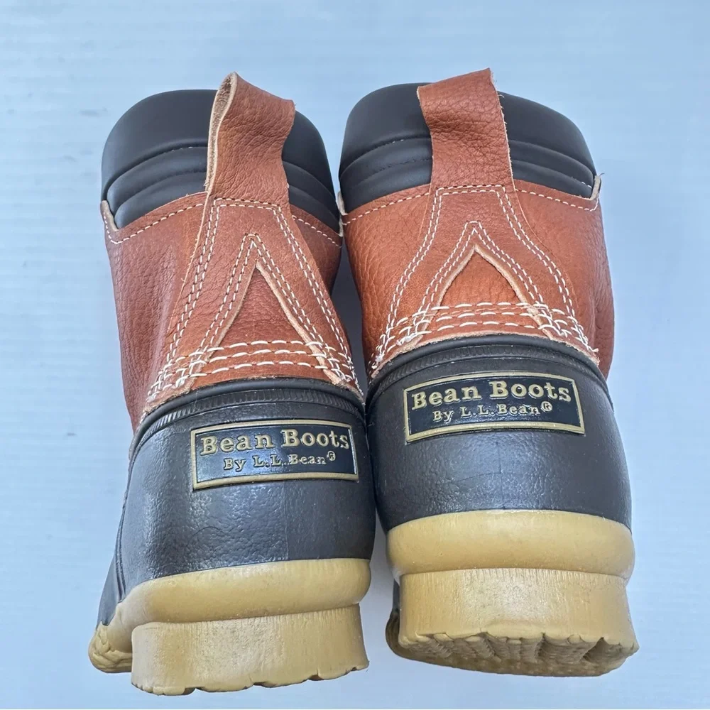 New L.L. Bean Brown Leather Bean Boots Men’s Size 10